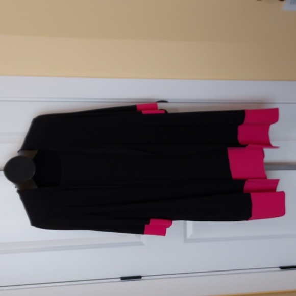 NWT Jones New York Dress Black and Pink Dress with Attached Coat - Picture 1 of 13